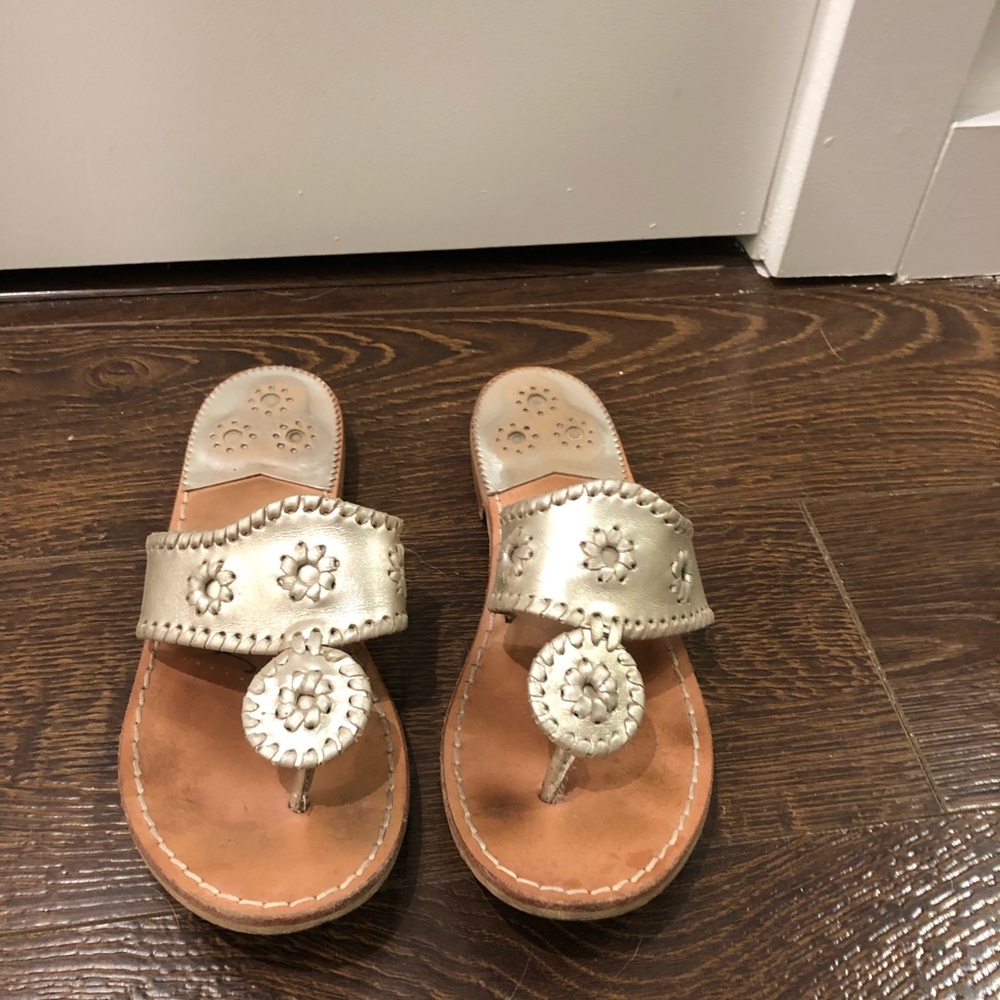 Gold Jack Rodgers sandals